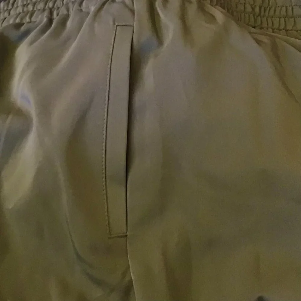 Lane Bryant Wide Leg Pants Sz 26/28W Stretchy Silky Green Elastic Waist Pull On